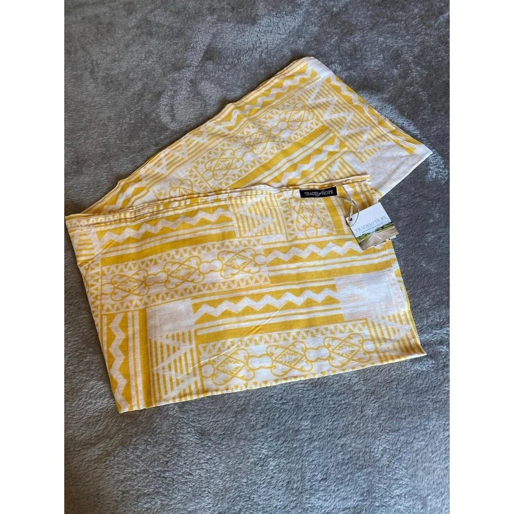 Trades Of Hope Scarf Yellow White NOS 20